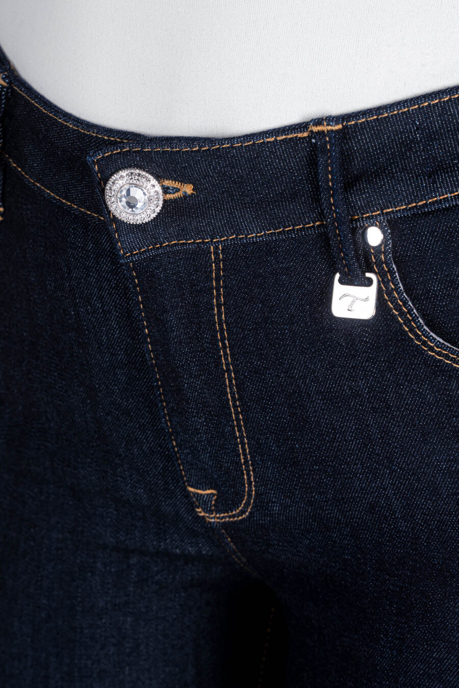 JEANS BIANCA FLARE CUT FLARE IN DENIM STRETCH BLU SCURO - immagine 10