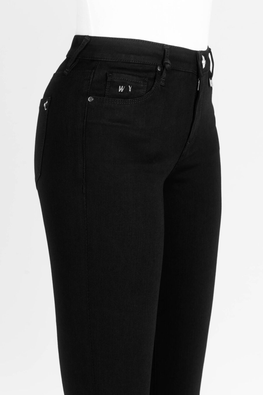BIANCA FLARE CUT JEANS IN BLACK STRETCH DENIM - Image 8