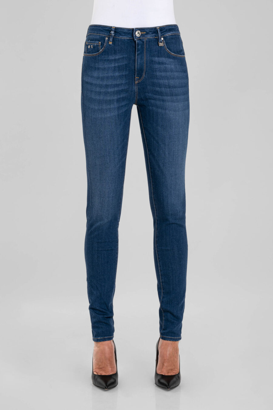 BIANCA SLIM SKINNY JEANS IN MEDIUM BLUE STRETCH DENIM - Image 5