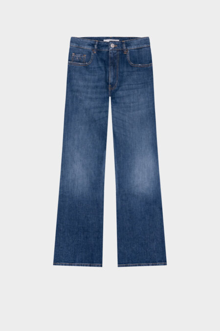 JEANS MONICA FLARE CUT FLARE IN DENIM BLU MEDIO