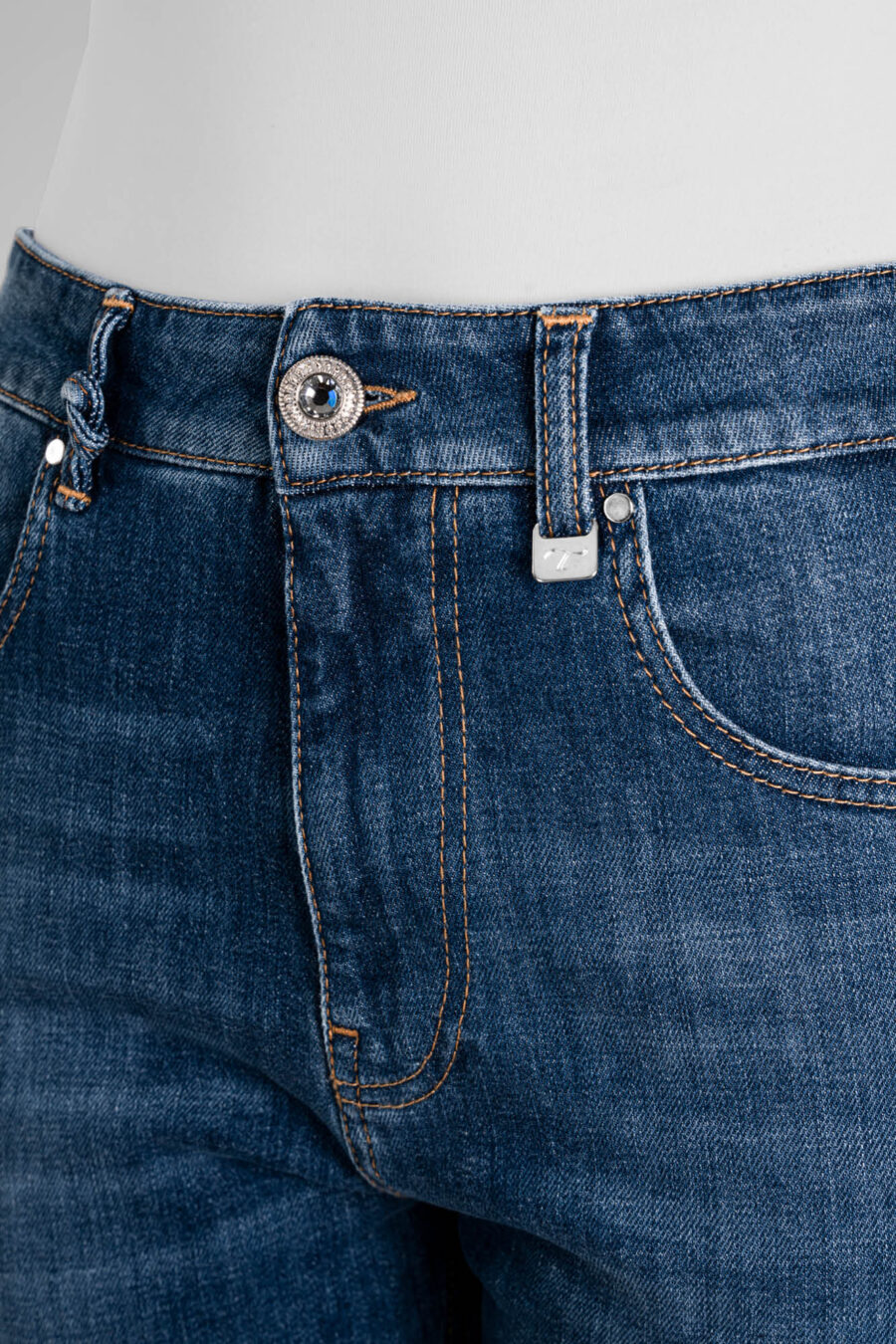 MONICA CUT FLARE JEANS IN MEDIUM BLUE DENIM - Image 9