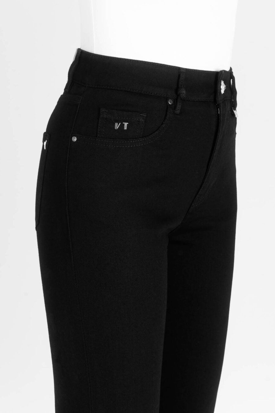 JEANS MONICA FLARE CUT FLARE IN DENIM NERO - immagine 7