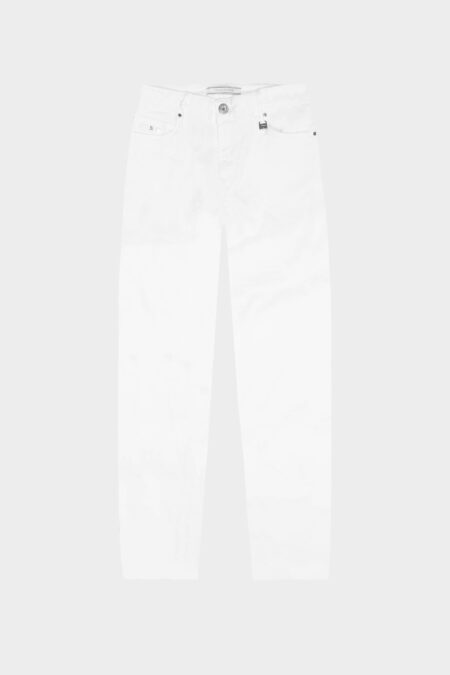 PANTALONE MONICA MUM IN BULL DI COTONE BIANCO
