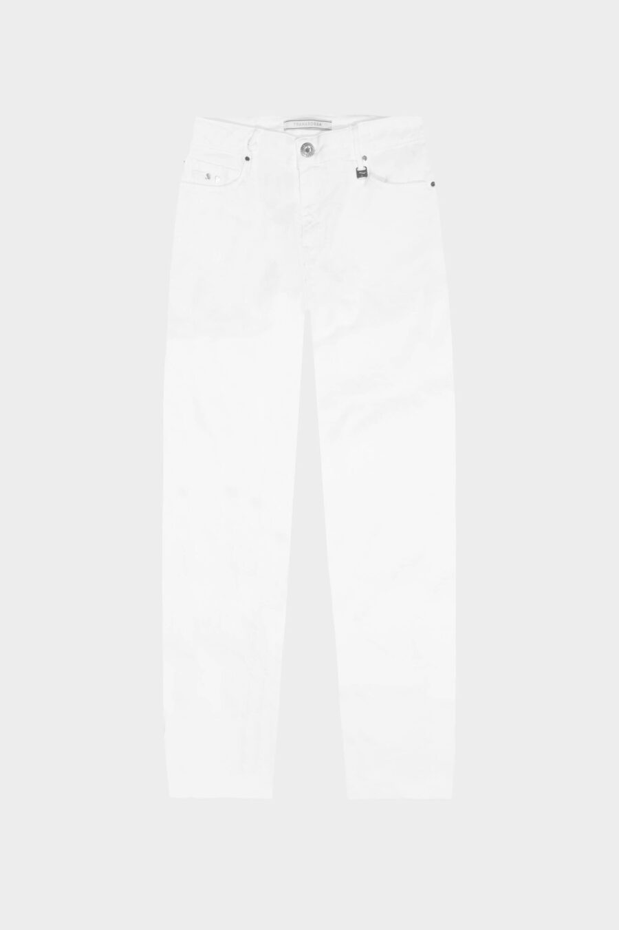 MONICA MUM PANTS IN WHITE COTTON BULL