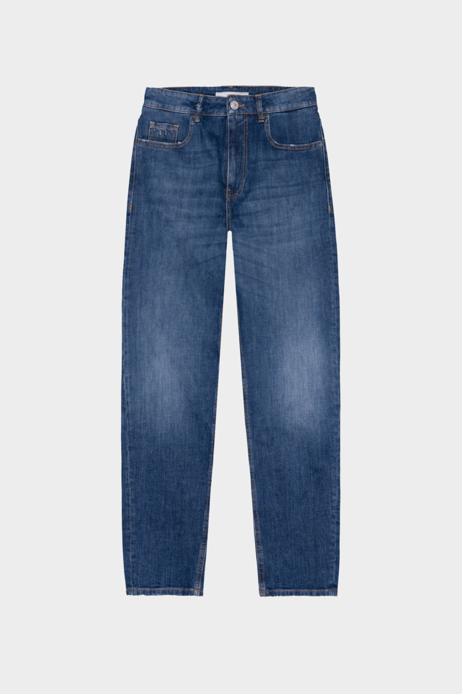 MONICA MUM JEANS IN MEDIUM BLUE DENIM
