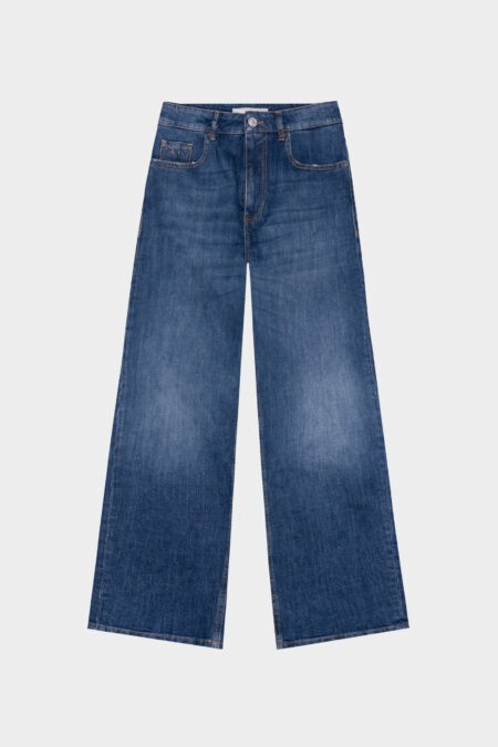 JEANS MONICA WIDE WIDE LEG IN DENIM BLU MEDIO