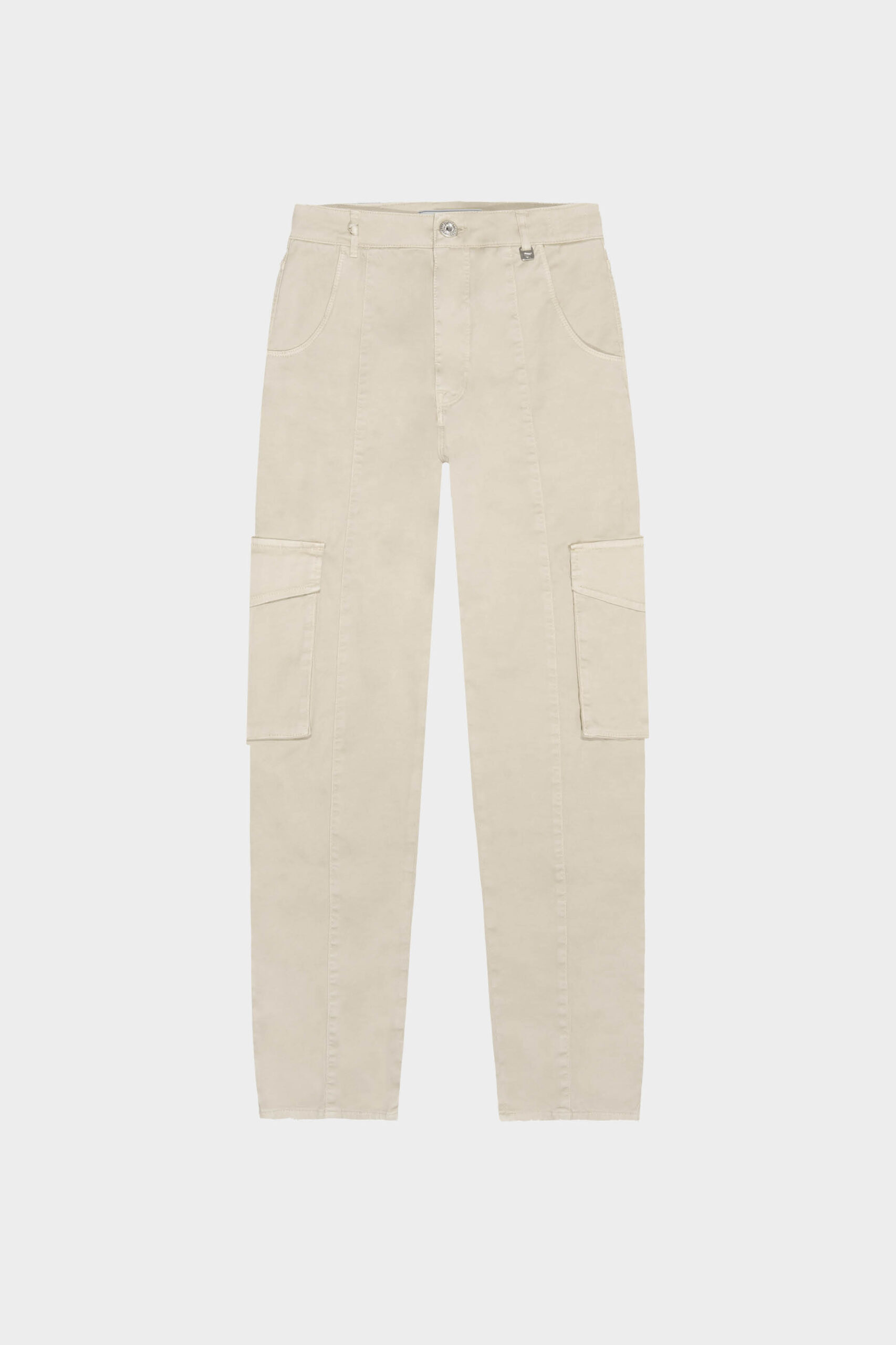 PANTALONE LUCIA MUM IN GABARDINA DI COTONE BEIGE - immagine 10