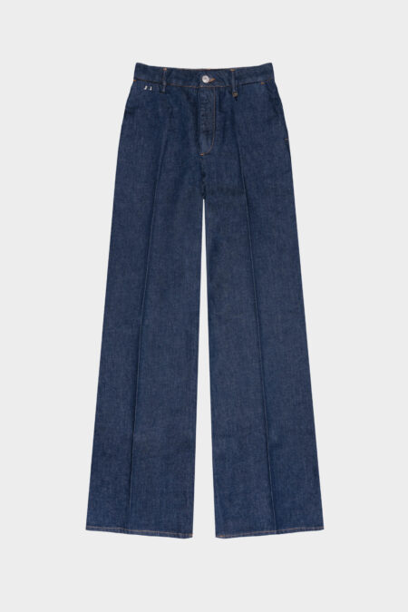 PANTALONE AMELIA WIDE LEG IN DENIM BLU SCURO