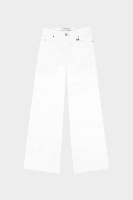 JEANS MONICA WIDE WIDE LEG IN BULL DI COTONE BIANCO