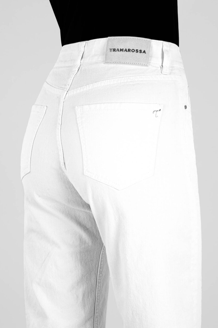 JEANS MONICA WIDE WIDE LEG IN BULL DI COTONE BIANCO - immagine 7