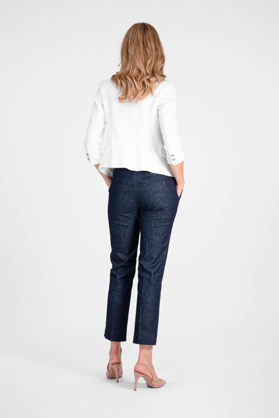 DARK BLUE DENIM ADELE SLIM PANTS - Image 3