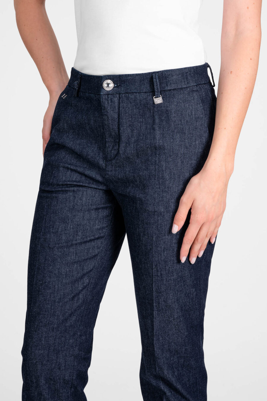 DARK BLUE DENIM ADELE SLIM PANTS - Image 4