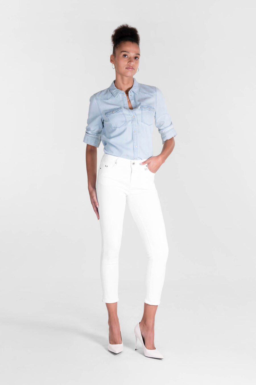 BIANCA CAPRI SKINNY STRETCH COTTON GABARDINE JEANS - Image 2