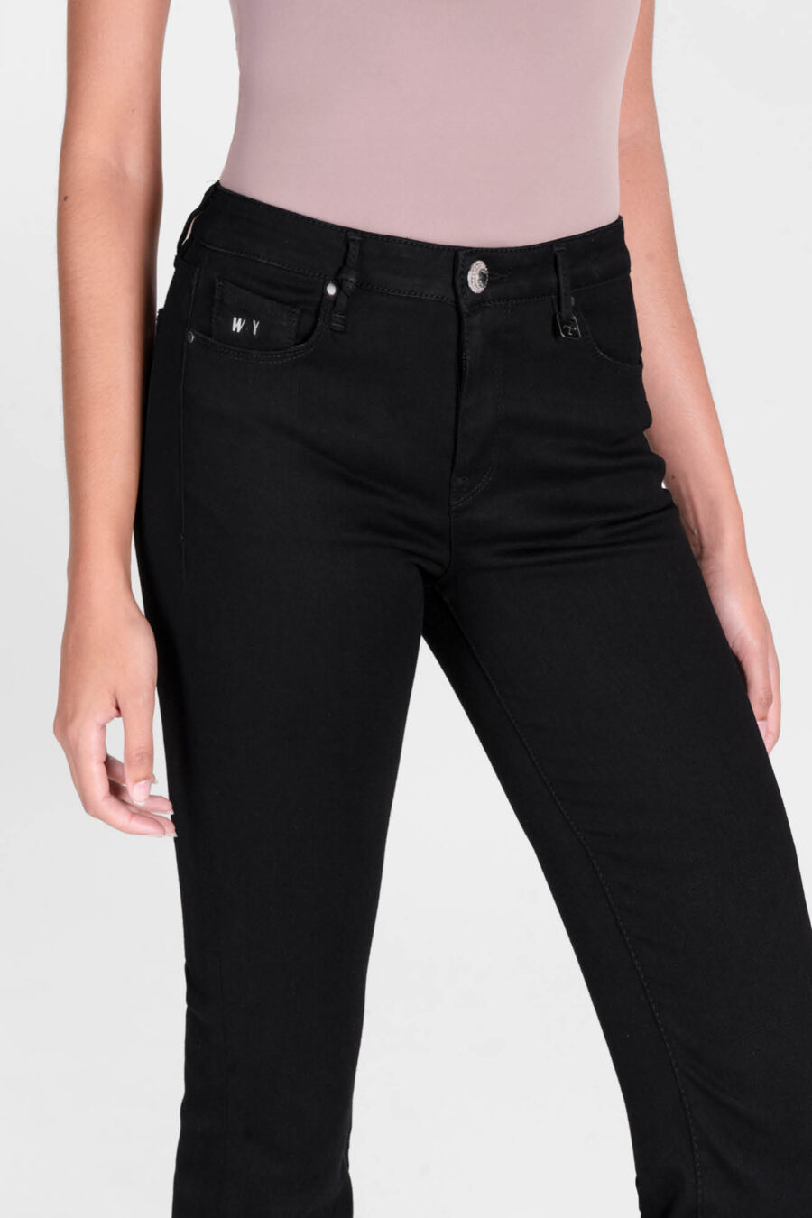 BIANCA FLARE CUT JEANS IN BLACK STRETCH DENIM - Image 5