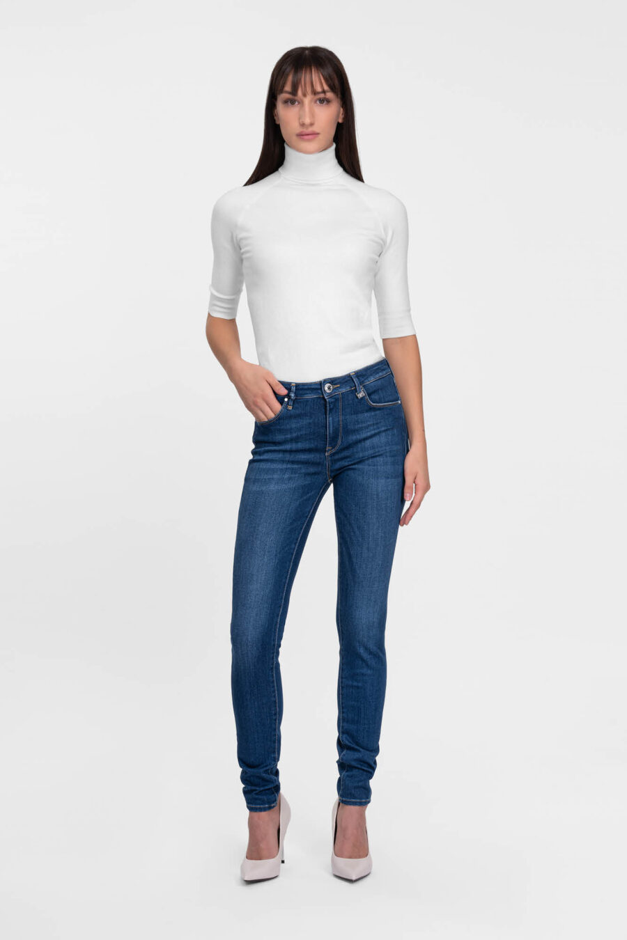BIANCA SLIM SKINNY JEANS IN MEDIUM BLUE STRETCH DENIM - Image 2