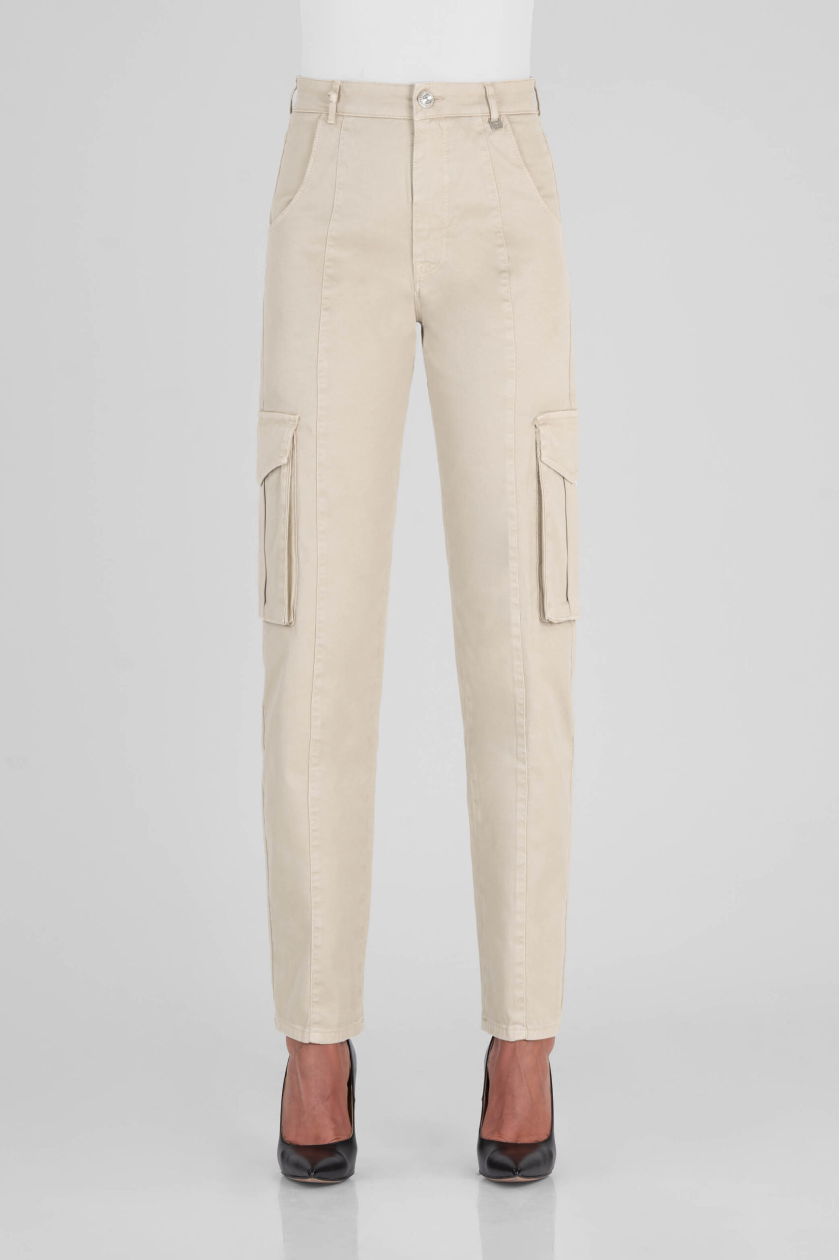 PANTALONE LUCIA MUM IN GABARDINA DI COTONE BEIGE - immagine 5