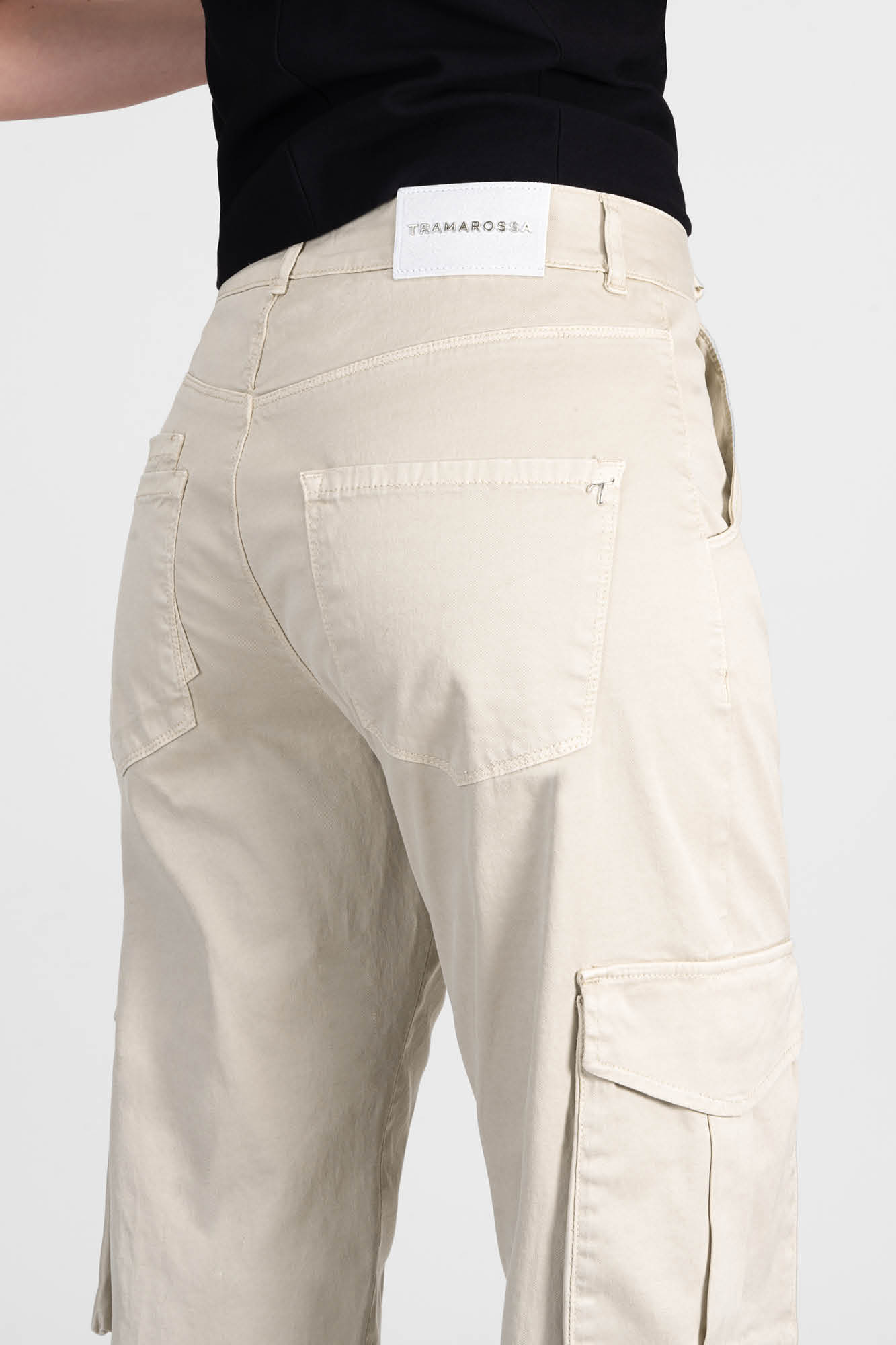 PANTALONE LUCIA MUM IN GABARDINA DI COTONE BEIGE - immagine 3