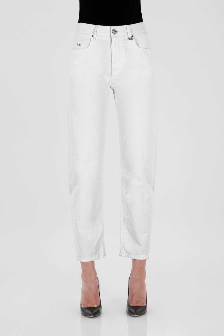 MONICA MUM PANTS IN WHITE COTTON BULL - Image 6