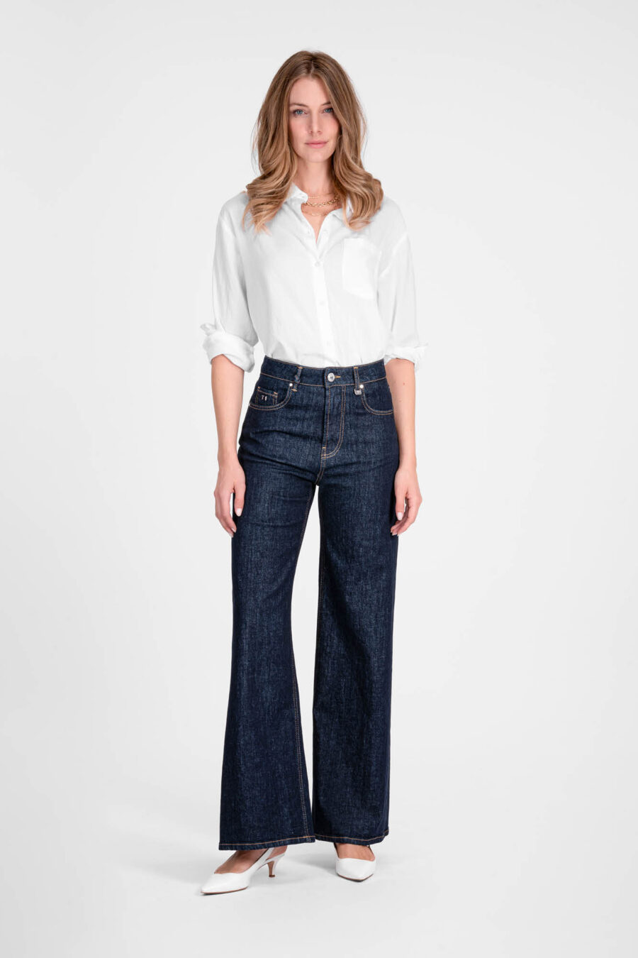 JEANS MONICA WIDE WIDE LEG IN DENIM BLU SCURO - immagine 2