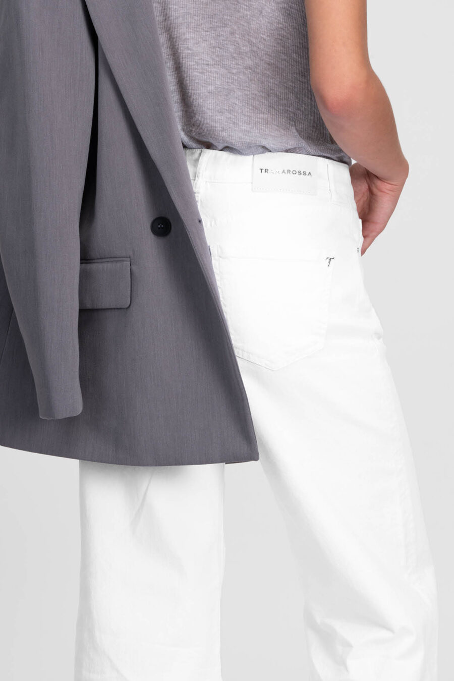JEANS MONICA WIDE WIDE LEG IN BULL DI COTONE BIANCO - immagine 3