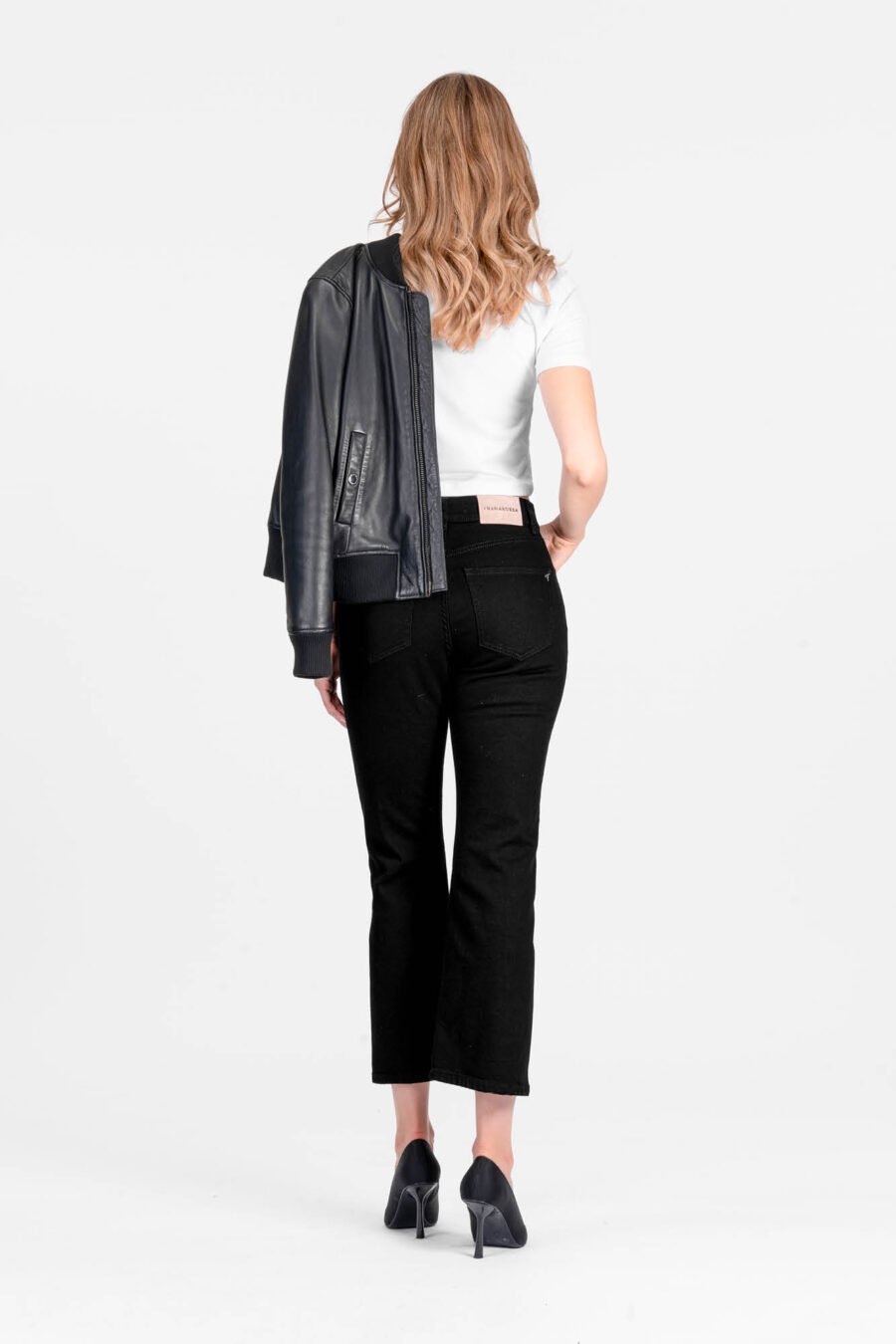 JEANS MONICA FLARE CUT FLARE IN DENIM NERO - immagine 3