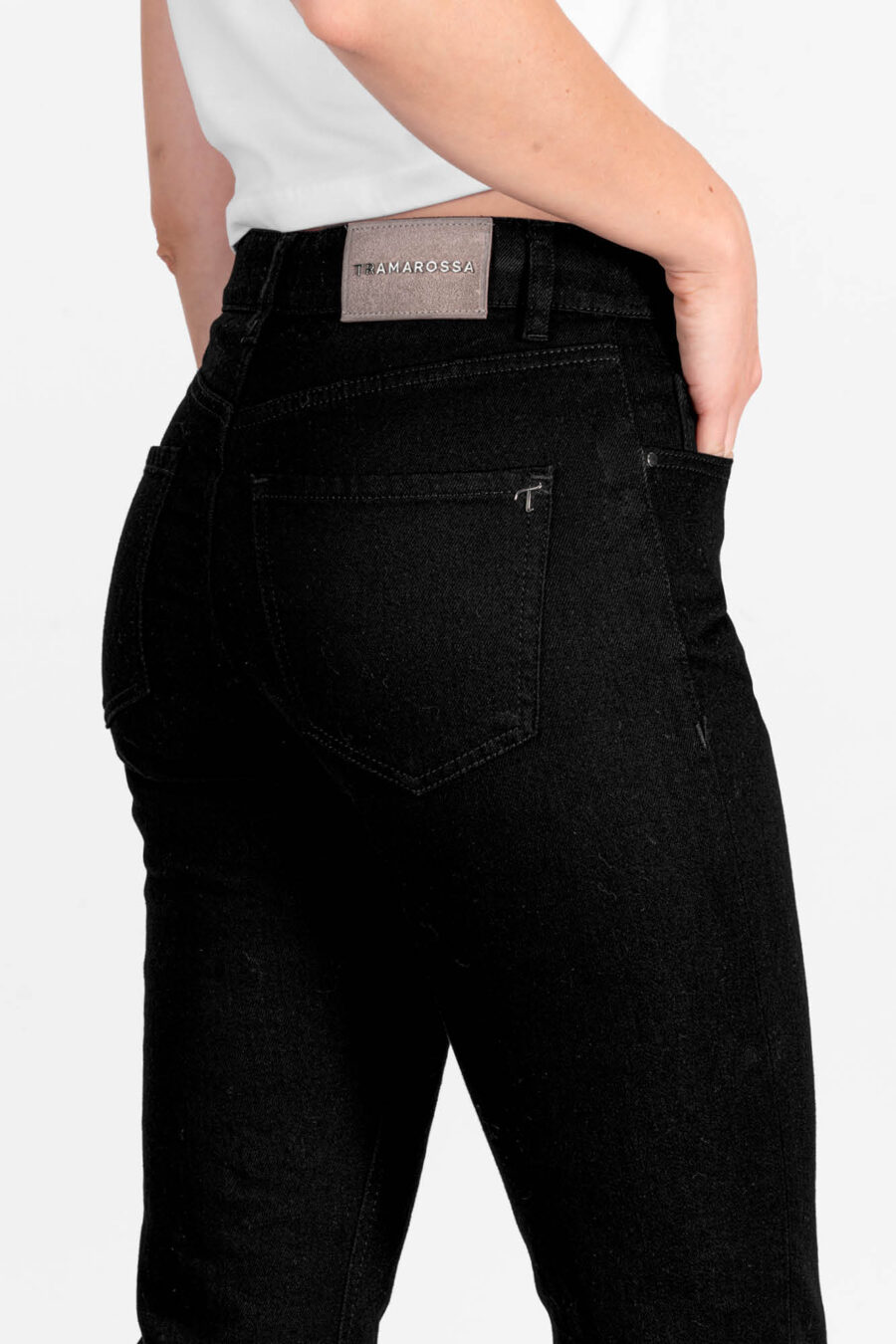 JEANS MONICA FLARE CUT FLARE IN DENIM NERO - immagine 4
