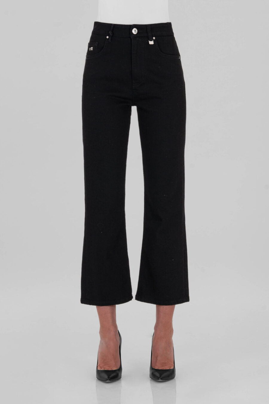 JEANS MONICA FLARE CUT FLARE IN DENIM NERO - immagine 5