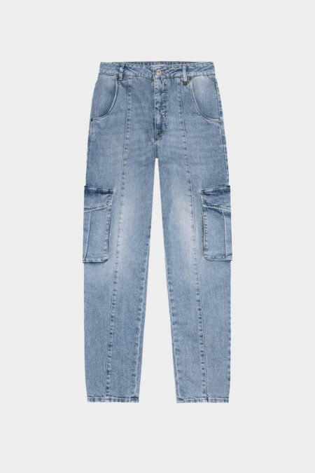 PANTALONE LUCIA MUM IN DENIM BLU CHIARO