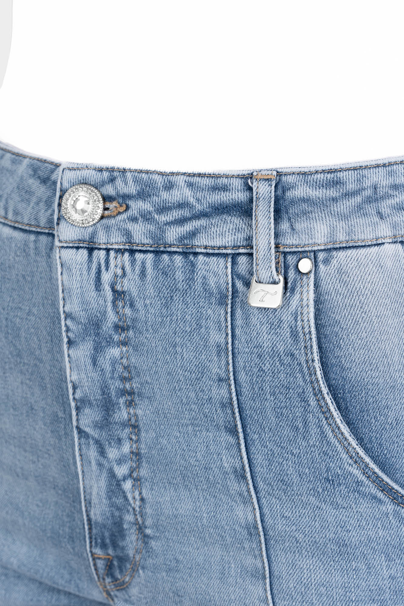 PANTALONE LUCIA MUM IN DENIM BLU CHIARO - immagine 9