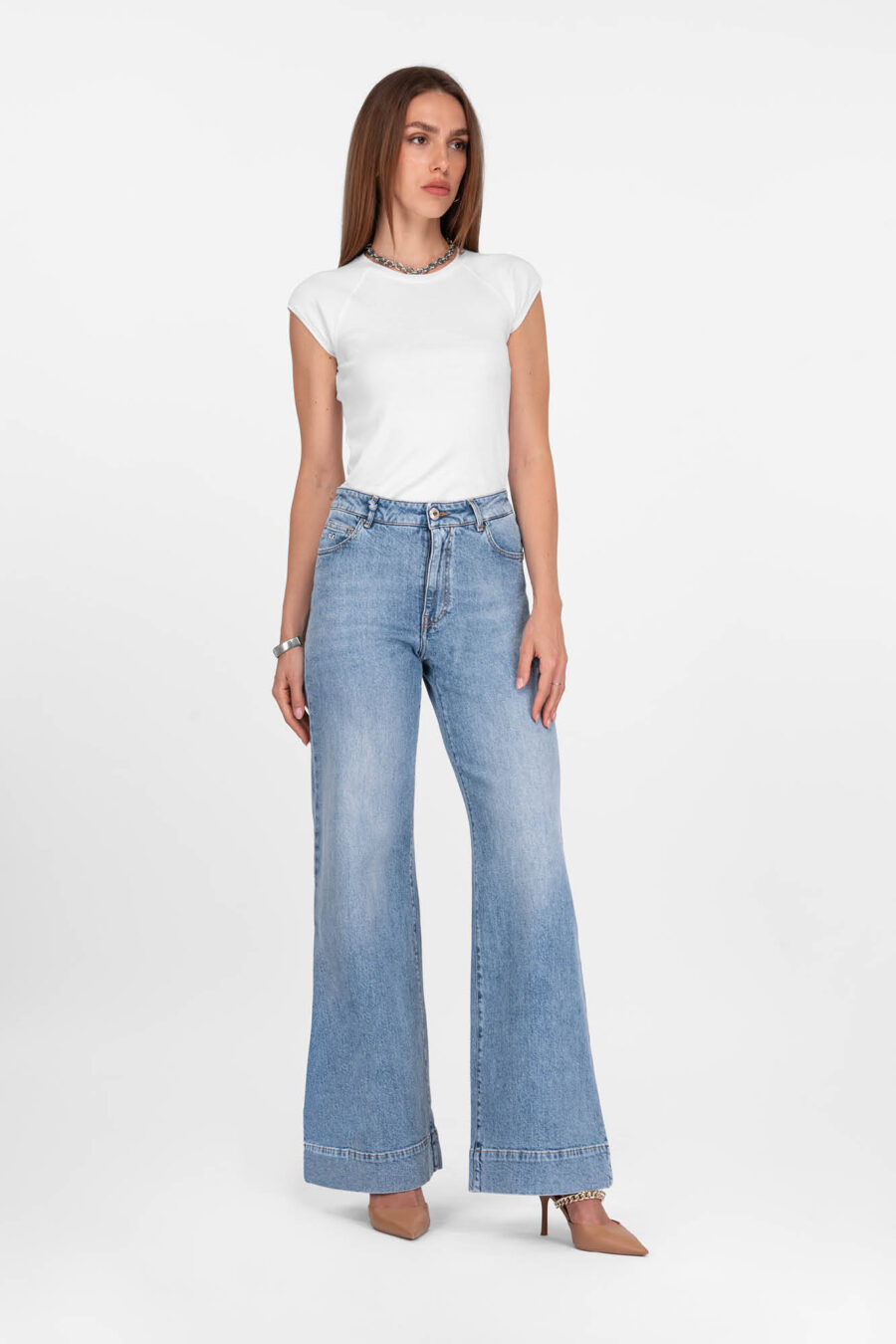 VIOLA WIDE LEG JEANS IN LIGHT BLUE DENIM - Image 2