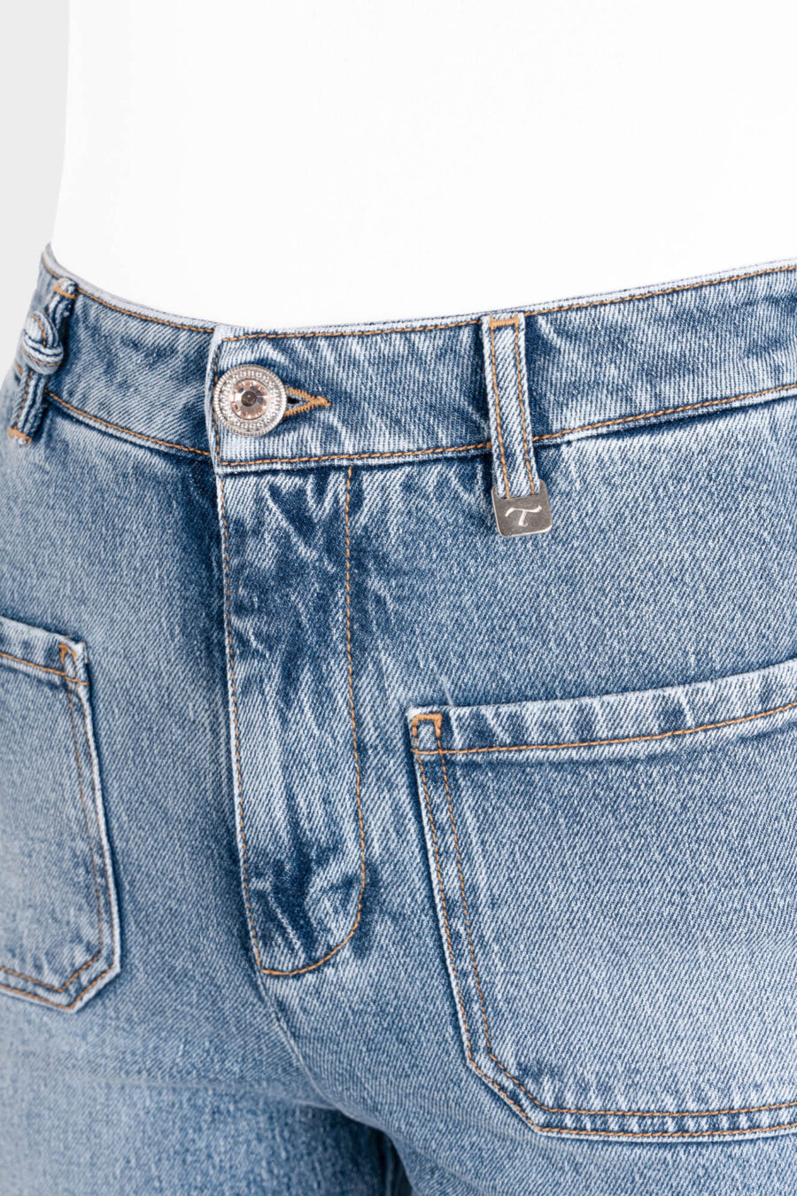 JEANS VIOLA POCKET WIDE LEG IN DENIM BLU CHIARO - immagine 9