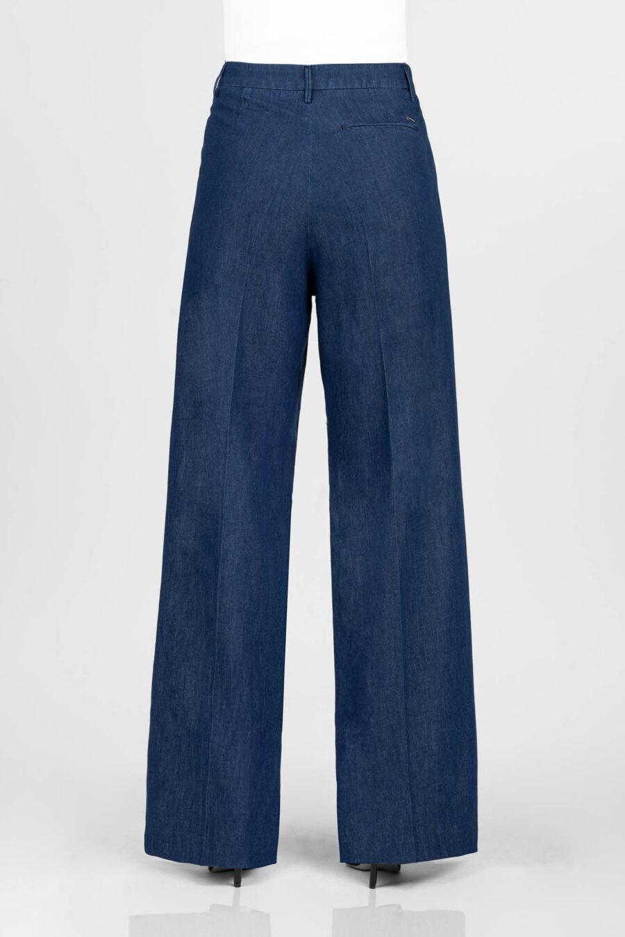 AURELIA WIDE LEG PANTS IN MEDIUM BLUE COTTON GABARDINE - Image 6