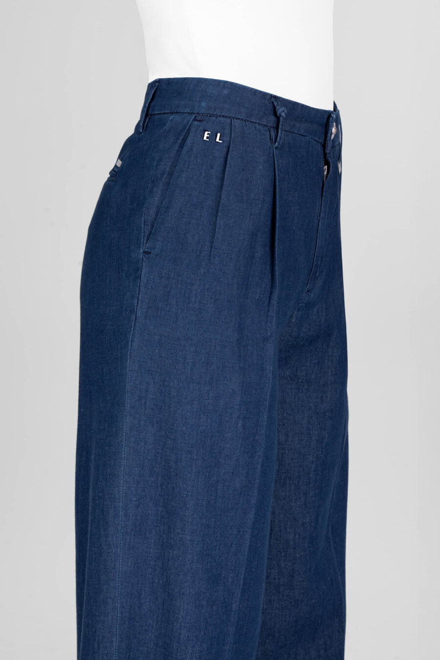 AURELIA WIDE LEG PANTS IN MEDIUM BLUE COTTON GABARDINE - Image 7