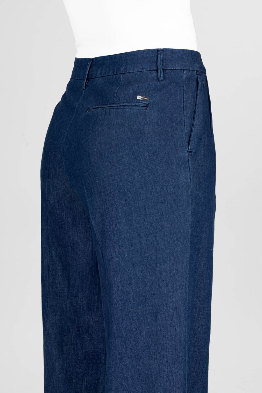 AURELIA WIDE LEG PANTS IN MEDIUM BLUE COTTON GABARDINE - Image 8