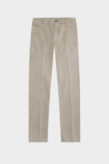 BEIGE COTTON ADELE SLIM PANTS