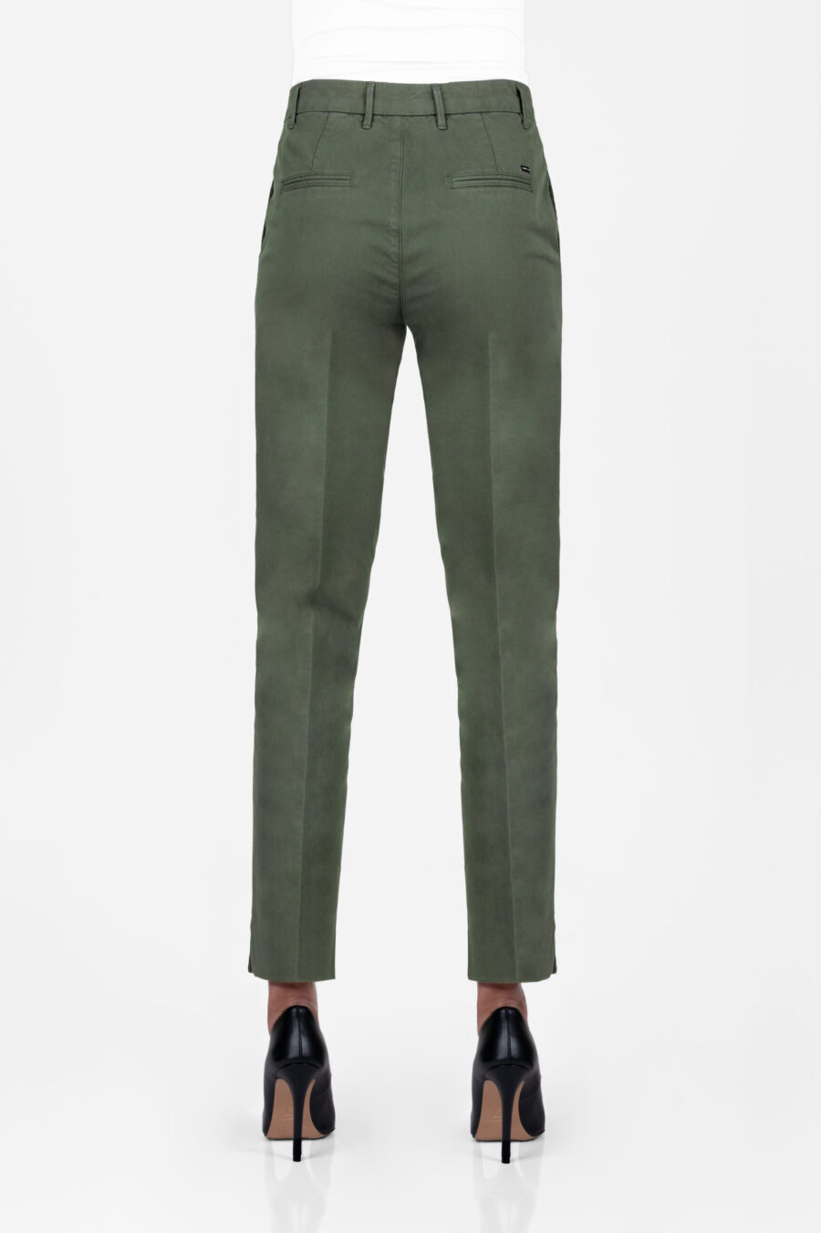 PANTALONE ADELE SLIM IN COTONE VERDE - immagine 8