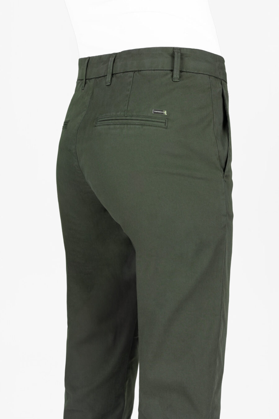 PANTALONE ADELE SLIM IN COTONE VERDE - immagine 9