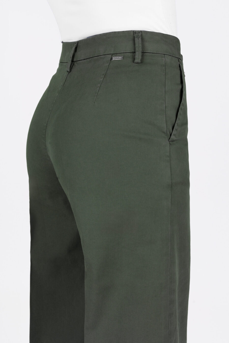 AMELIA WIDE LEG PANTS IN GREEN COTTON GABARDINE - Image 8