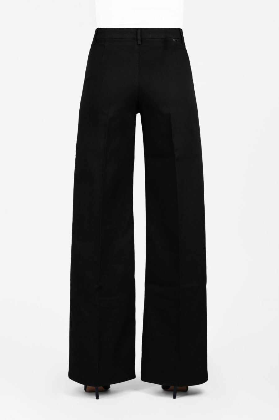 AMELIA WIDE LEG PANTS IN BLACK COTTON GABARDINE - Image 8