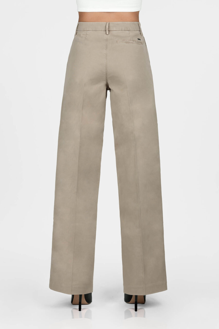 AURELIA WIDE LEG COTTON GABARDINE SAND PANTS - Image 7