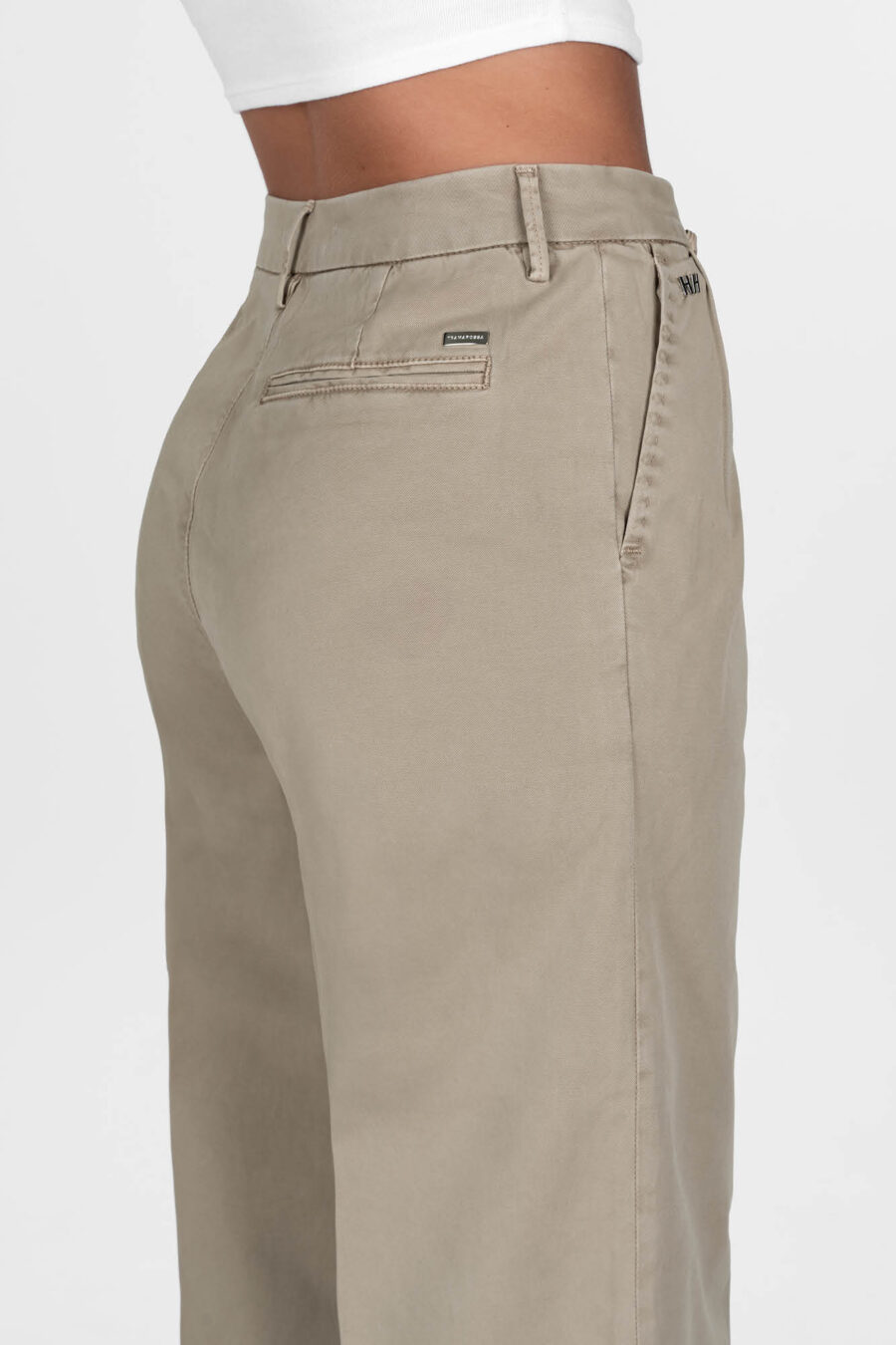AURELIA WIDE LEG COTTON GABARDINE SAND PANTS - Image 9