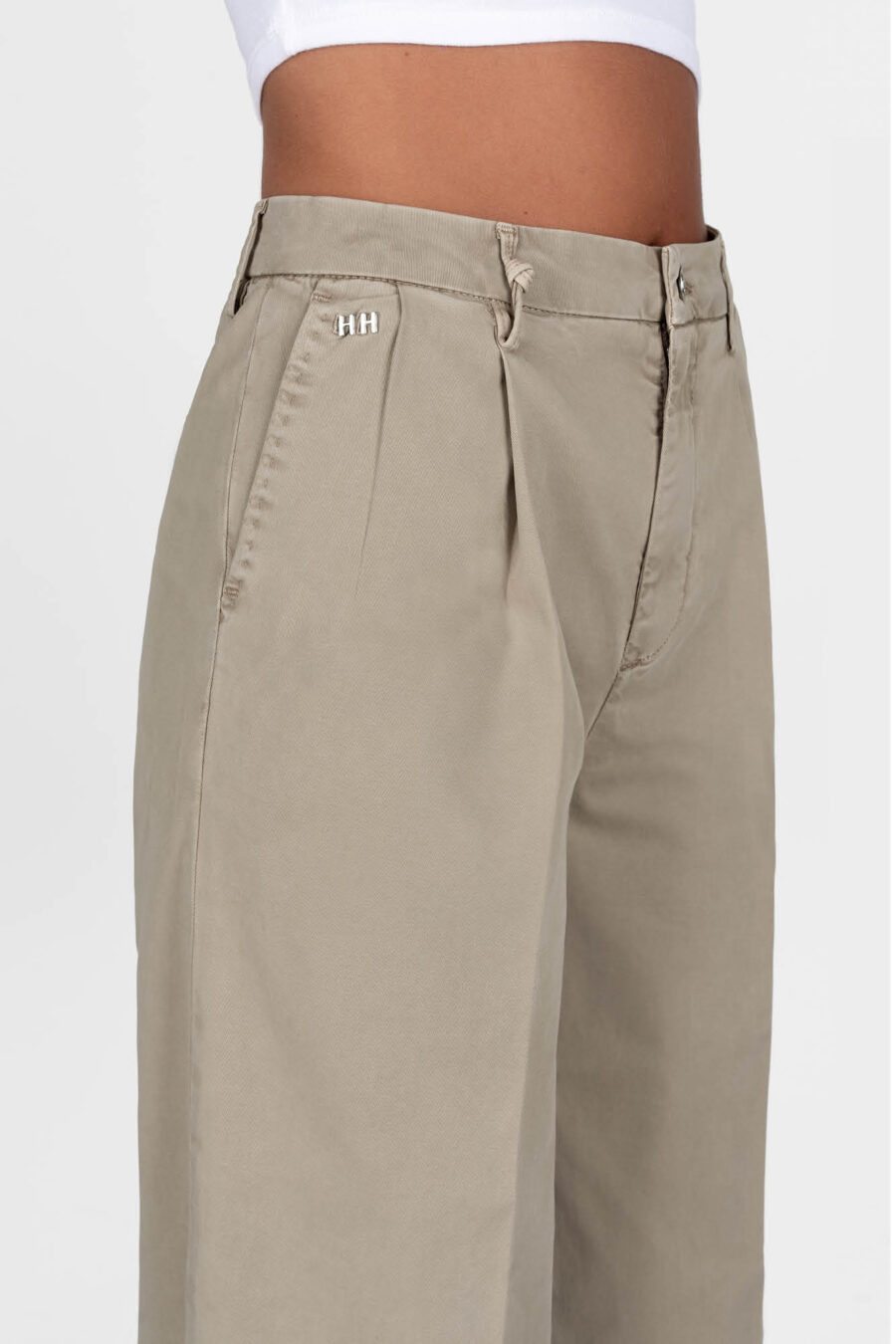 AURELIA WIDE LEG COTTON GABARDINE SAND PANTS - Image 8