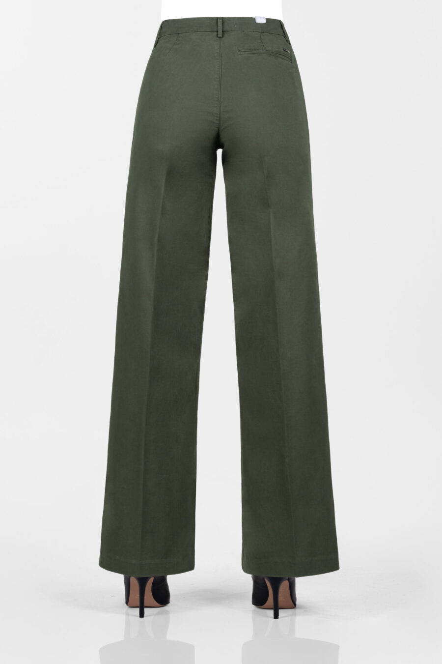 AURELIA WIDE LEG PANTS IN GREEN COTTON GABARDINE - Image 8