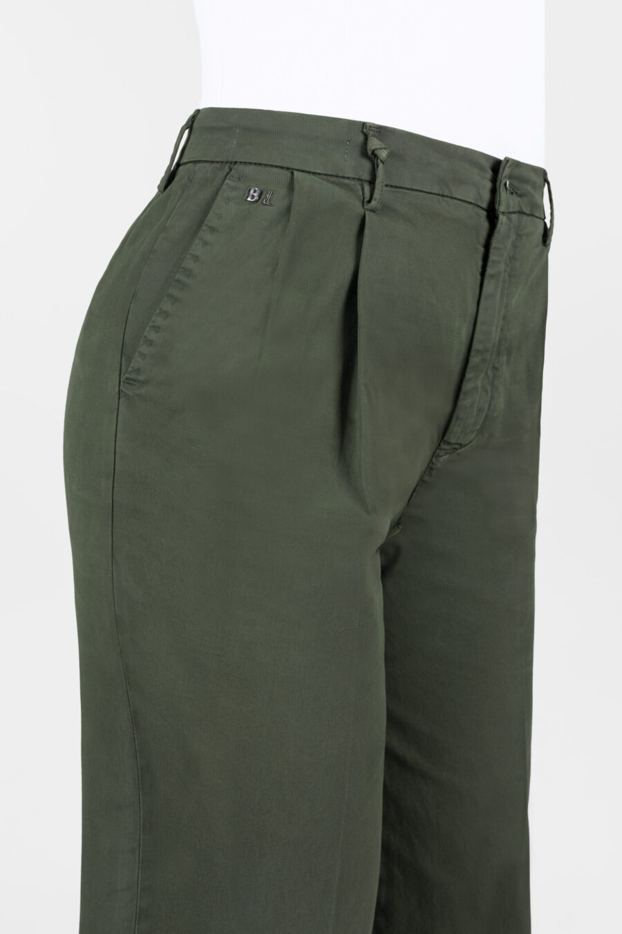 AURELIA WIDE LEG PANTS IN GREEN COTTON GABARDINE - Image 10