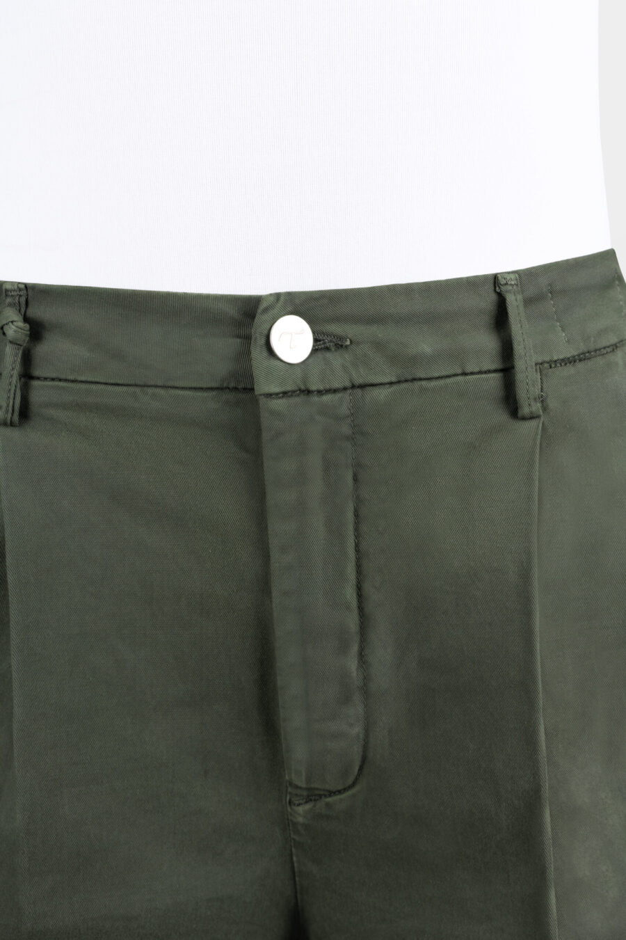 AURELIA WIDE LEG PANTS IN GREEN COTTON GABARDINE - Image 11