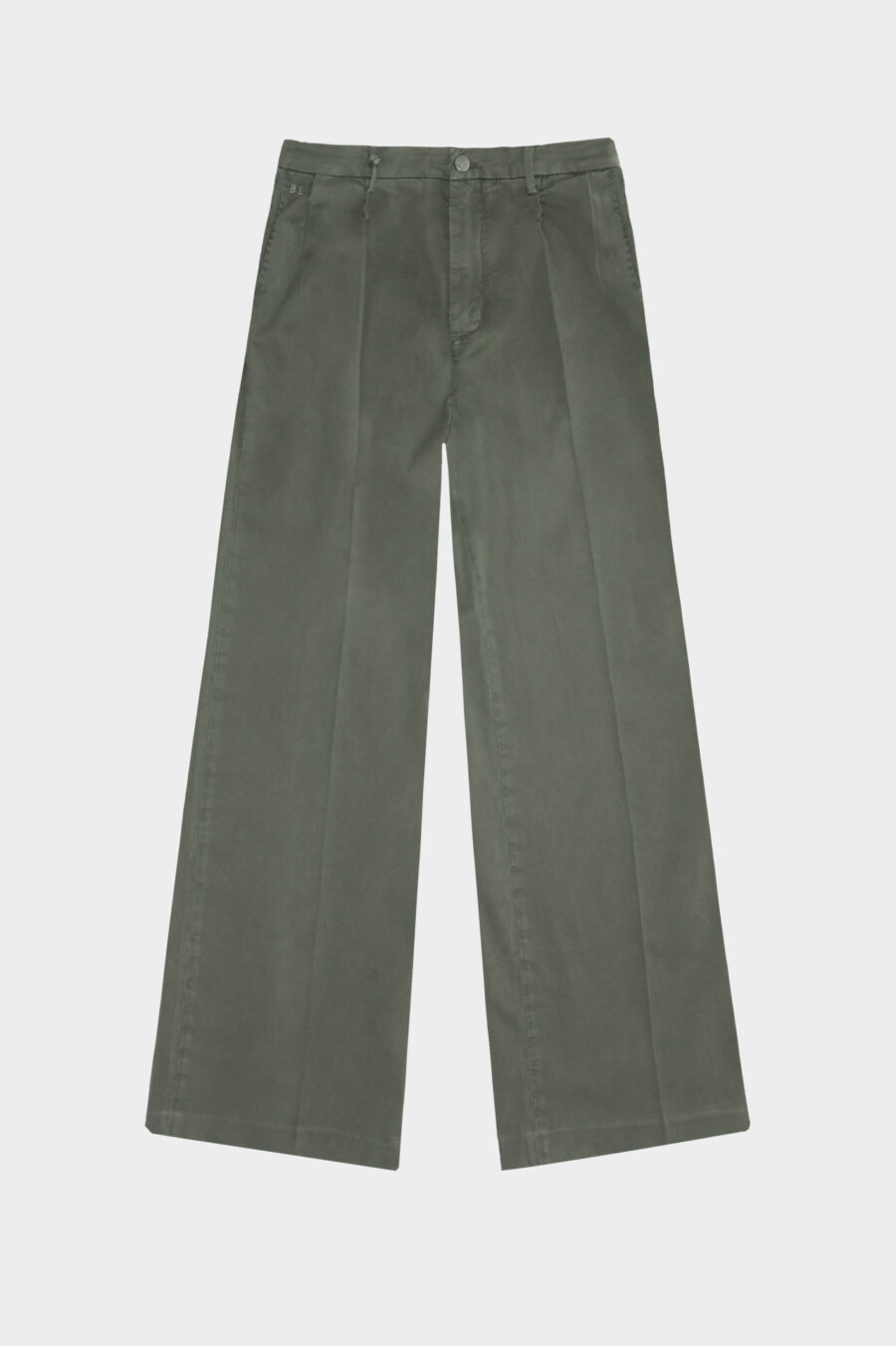 AURELIA WIDE LEG PANTS IN GREEN COTTON GABARDINE