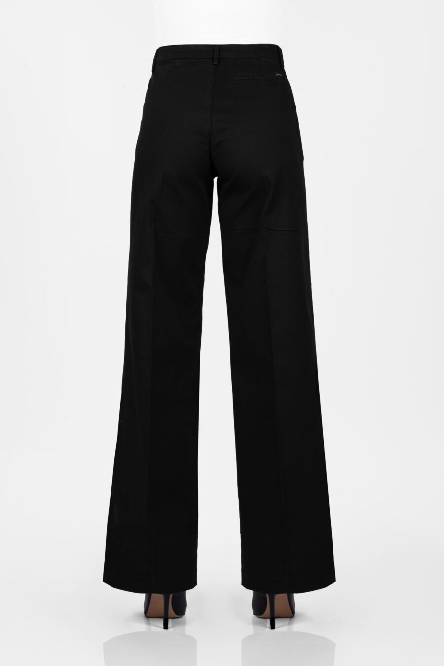 AURELIA WIDE LEG PANTS IN BLACK COTTON GABARDINE - Image 8