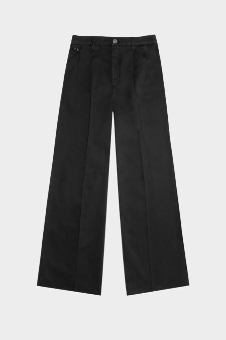 AURELIA WIDE LEG PANTS IN BLACK COTTON GABARDINE