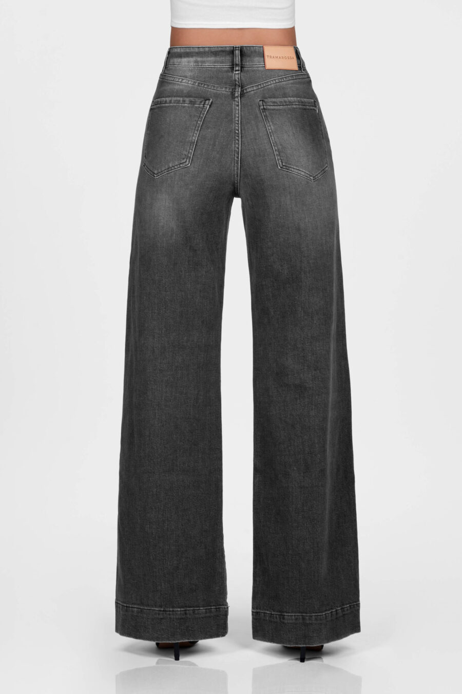 VIOLA WIDE LEG BLACK DENIM JEANS - Image 7