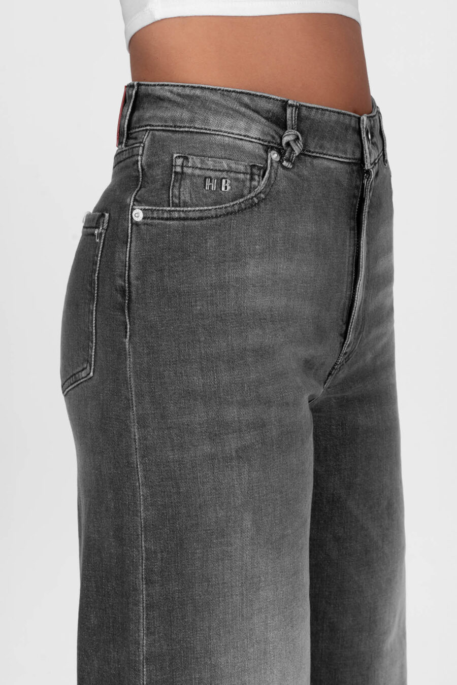 VIOLA WIDE LEG BLACK DENIM JEANS - Image 8